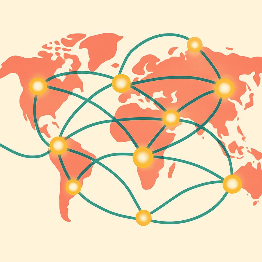 Abstract global network node illustration